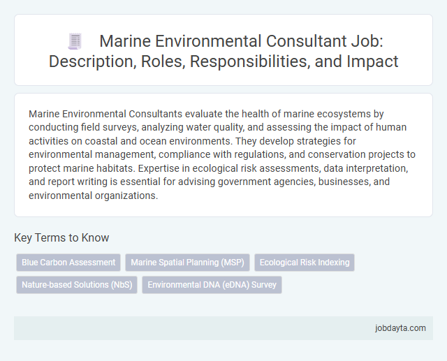 Marine Environmental Consultant Job: Description, Roles, Responsibilities, and Impact