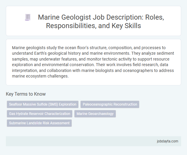 Marine Geologist Job Description: Roles, Responsibilities, and Key Skills