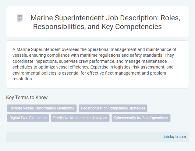 Marine Superintendent Job Description: Roles, Responsibilities, and Key Competencies