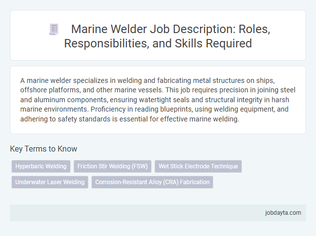 Marine Welder Job Description: Roles, Responsibilities, and Skills Required