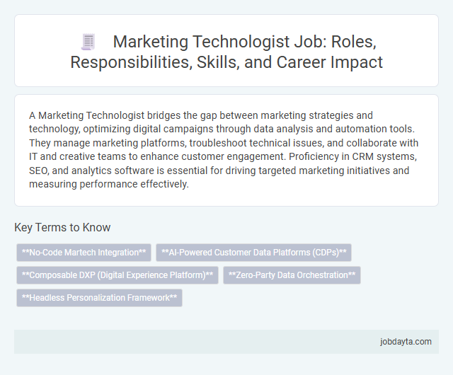 Marketing Technologist Job: Roles, Responsibilities, Skills, and Career Impact