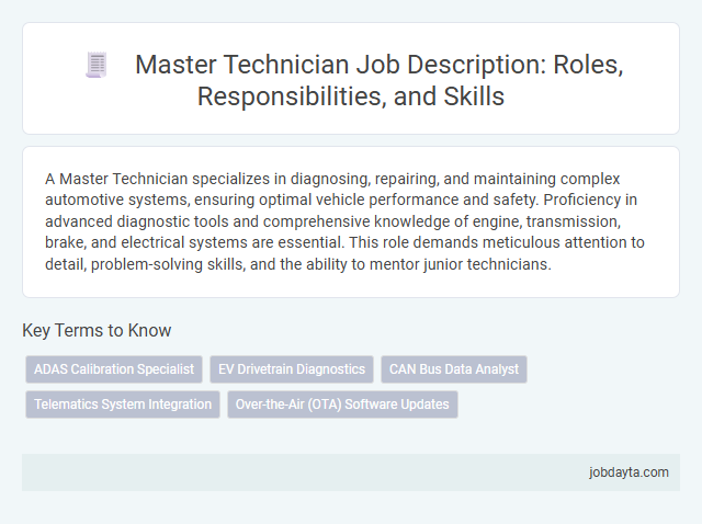 Master Technician Job Description: Roles, Responsibilities, and Skills