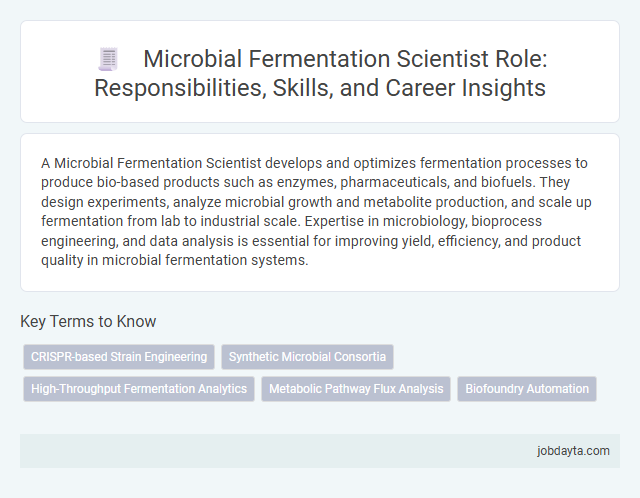 Microbial Fermentation Scientist Role: Responsibilities, Skills, and Career Insights