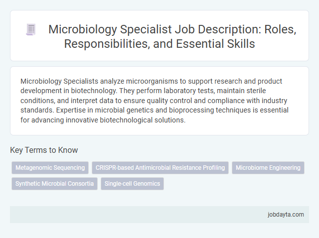 Microbiology Specialist Job Description: Roles, Responsibilities, and Essential Skills