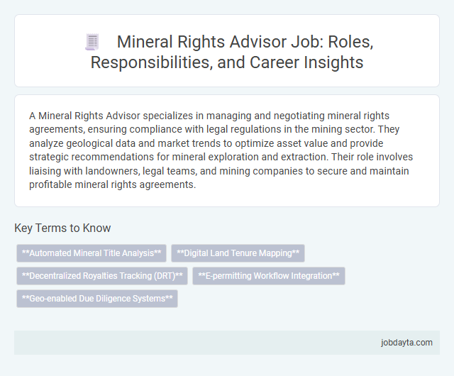 Mineral Rights Advisor Job: Roles, Responsibilities, and Career Insights