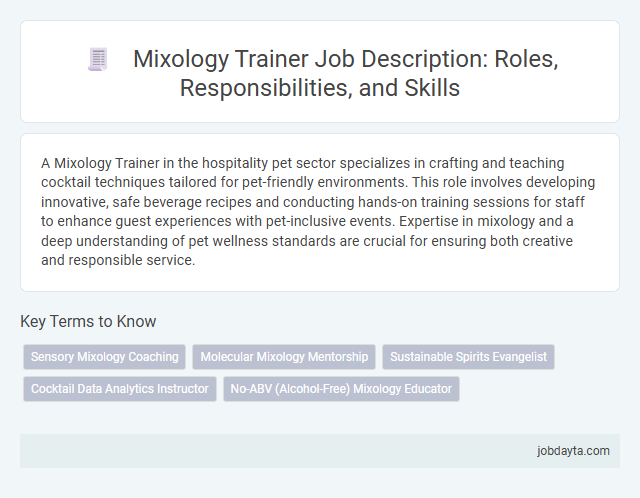 Mixology Trainer Job Description: Roles, Responsibilities, and Skills