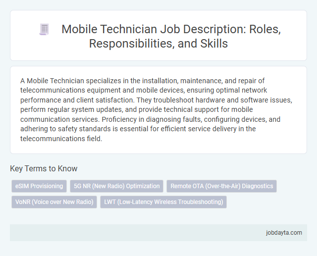 Mobile Technician Job Description: Roles, Responsibilities, and Skills