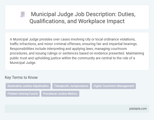 Municipal Judge Job Description: Duties, Qualifications, and Workplace Impact