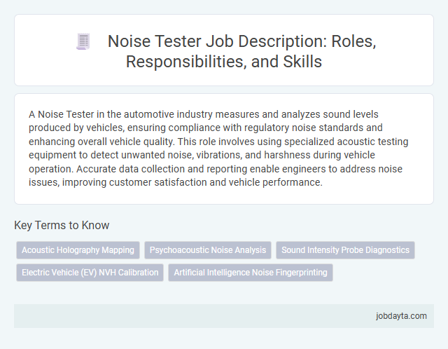 Noise Tester Job Description: Roles, Responsibilities, and Skills