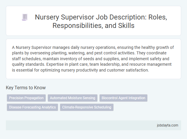 Nursery Supervisor Job Description: Roles, Responsibilities, and Skills