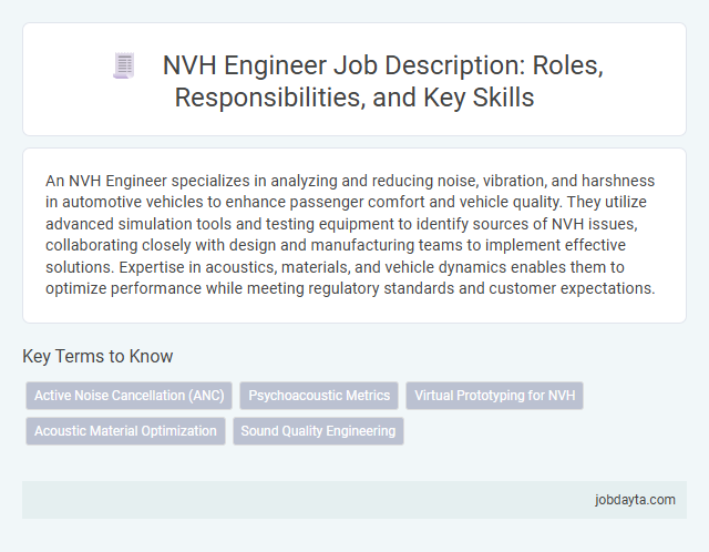 NVH Engineer Job Description: Roles, Responsibilities, and Key Skills