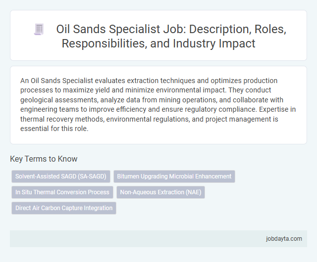Oil Sands Specialist Job: Description, Roles, Responsibilities, and Industry Impact