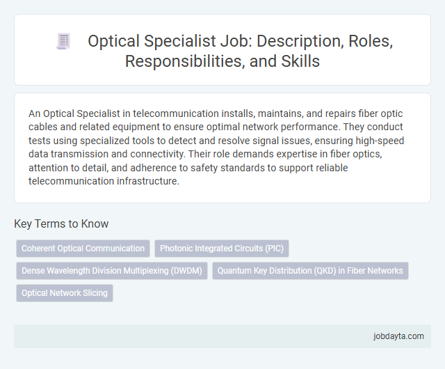 Optical Specialist Job: Description, Roles, Responsibilities, and Skills