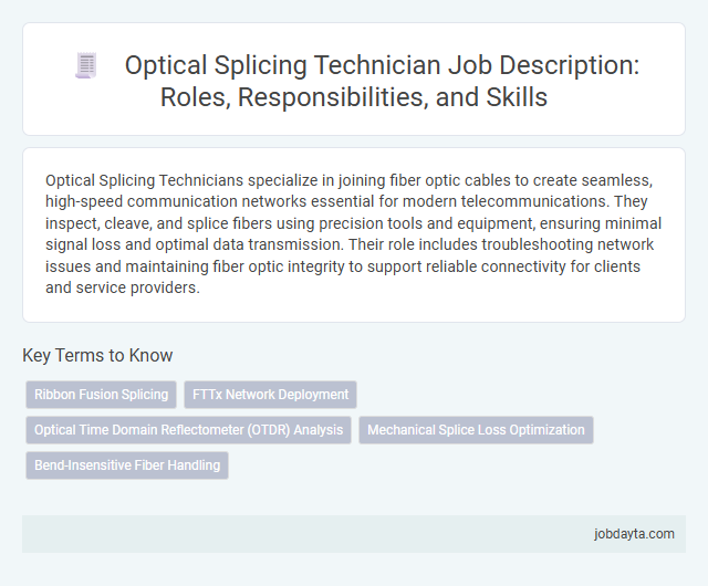 Optical Splicing Technician Job Description: Roles, Responsibilities, and Skills