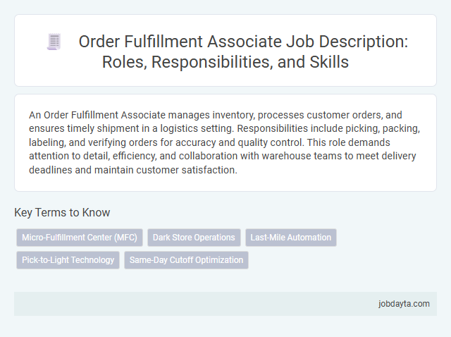 Order Fulfillment Associate Job Description: Roles, Responsibilities, and Skills