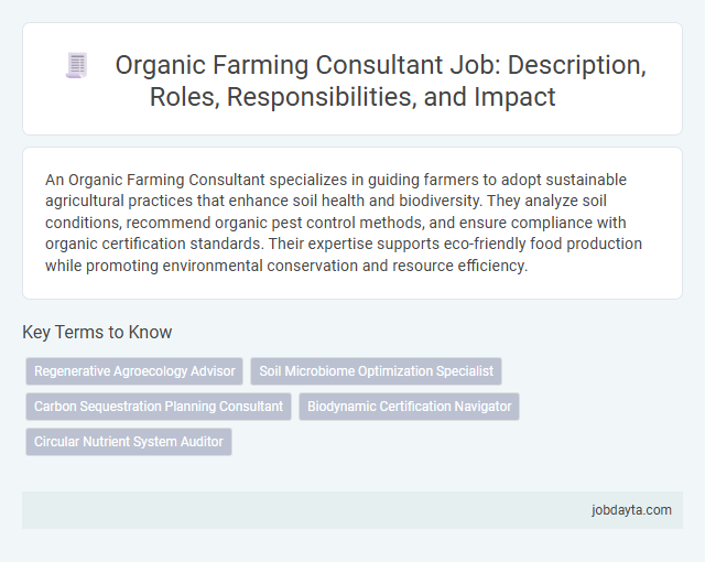 Organic Farming Consultant Job: Description, Roles, Responsibilities, and Impact