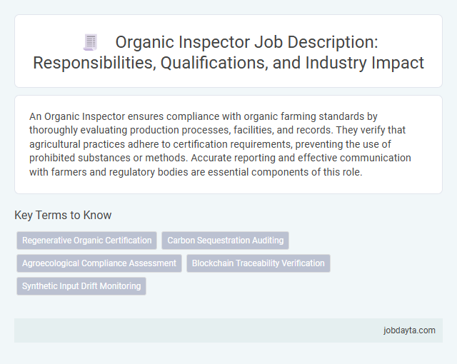 Organic Inspector Job Description: Responsibilities, Qualifications, and Industry Impact