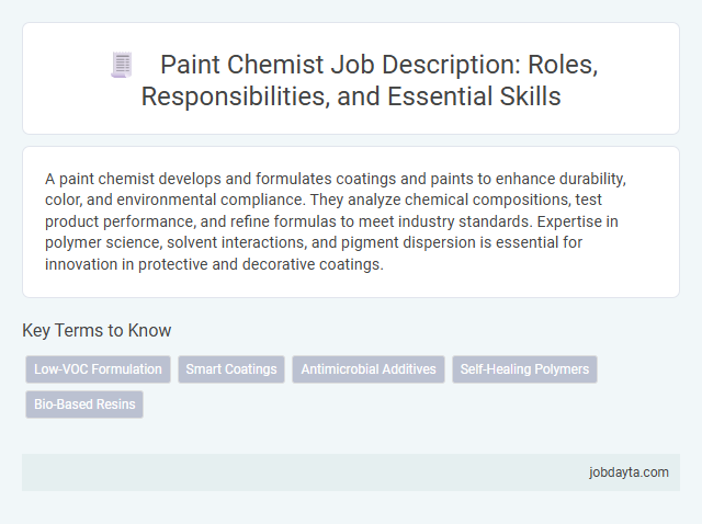 Paint Chemist Job Description: Roles, Responsibilities, and Essential Skills