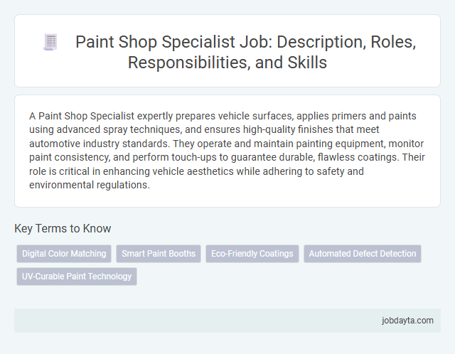 Paint Shop Specialist Job: Description, Roles, Responsibilities, and Skills