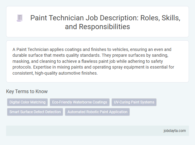 Paint Technician Job Description: Roles, Skills, and Responsibilities