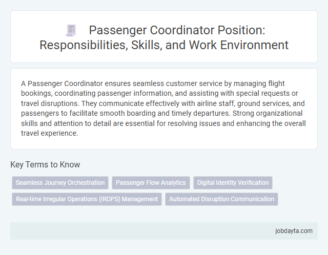 Passenger Coordinator Position: Responsibilities, Skills, and Work Environment