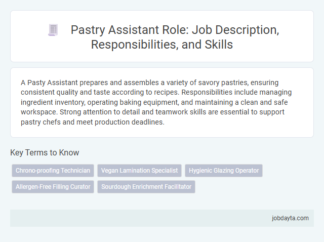 Pastry Assistant Role: Job Description, Responsibilities, and Skills