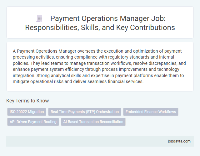 Payment Operations Manager Job: Responsibilities, Skills, and Key Contributions
