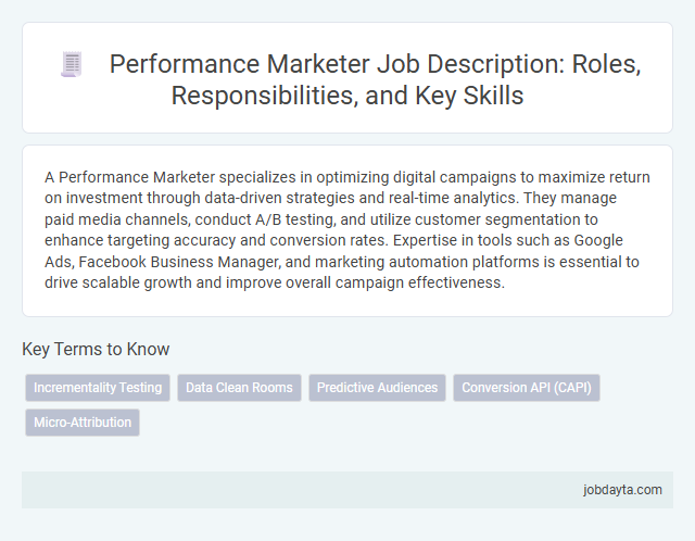 Performance Marketer Job Description: Roles, Responsibilities, and Key Skills