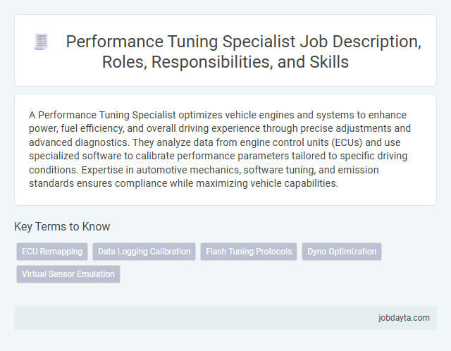 Performance Tuning Specialist Job Description, Roles, Responsibilities, and Skills