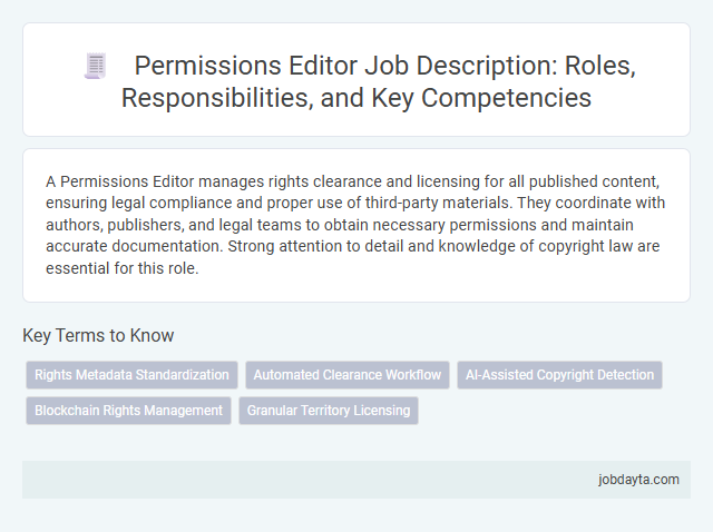 Permissions Editor Job Description: Roles, Responsibilities, and Key Competencies