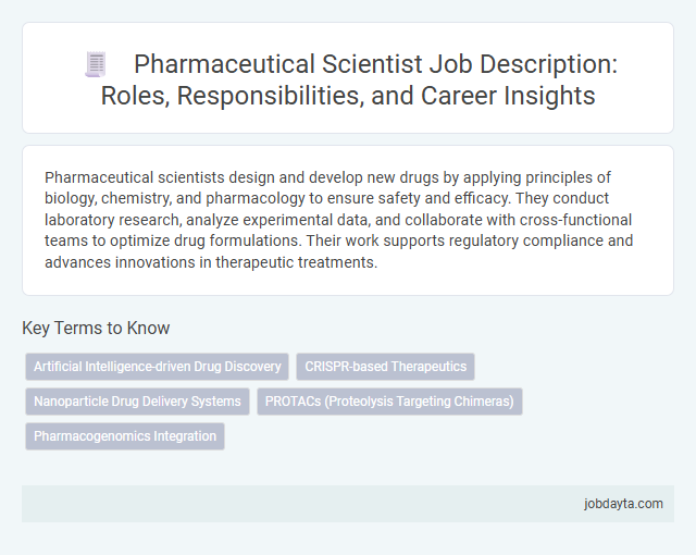 Pharmaceutical Scientist Job Description: Roles, Responsibilities, and Career Insights