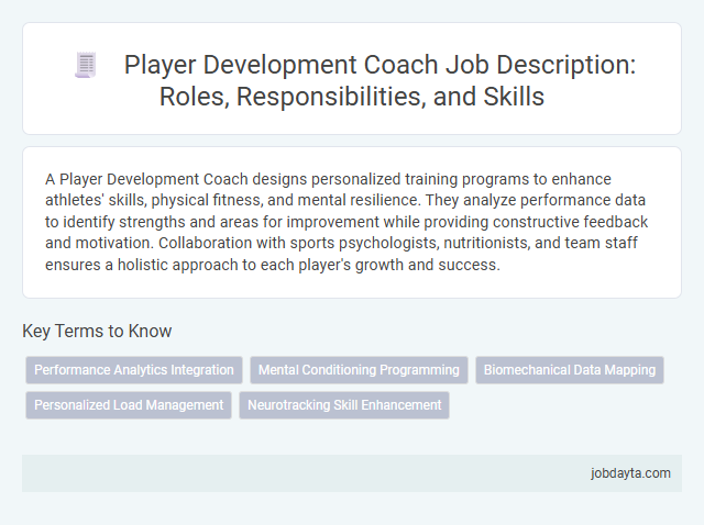 Player Development Coach Job Description: Roles, Responsibilities, and Skills