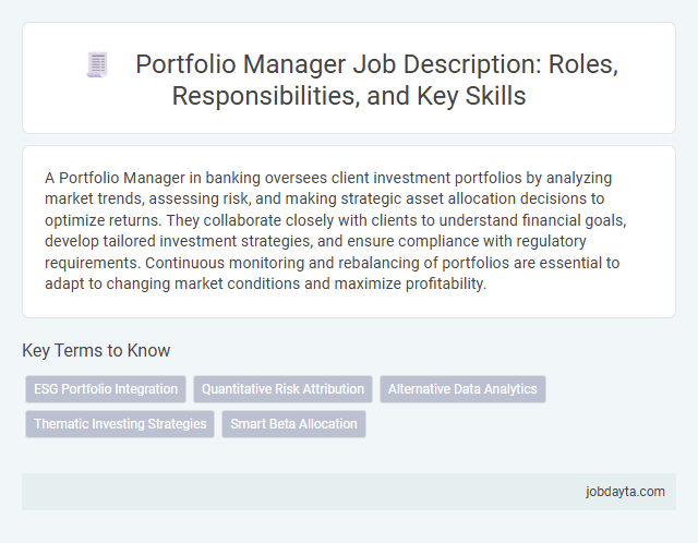 Portfolio Manager Job Description: Roles, Responsibilities, and Key Skills