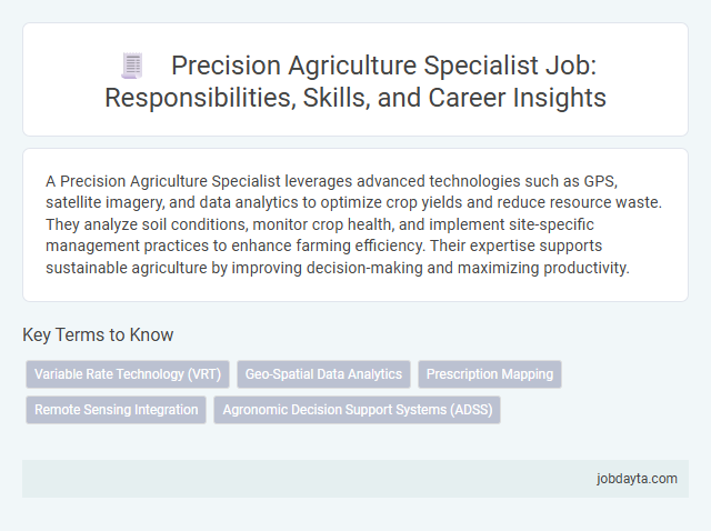 Precision Agriculture Specialist Job: Responsibilities, Skills, and Career Insights
