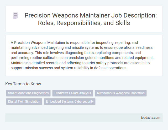 Precision Weapons Maintainer Job Description: Roles, Responsibilities, and Skills