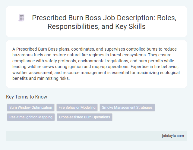 Prescribed Burn Boss Job Description: Roles, Responsibilities, and Key Skills
