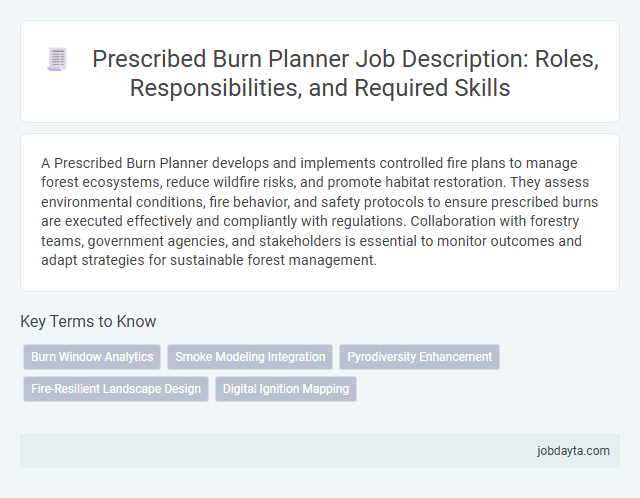 Prescribed Burn Planner Job Description: Roles, Responsibilities, and Required Skills
