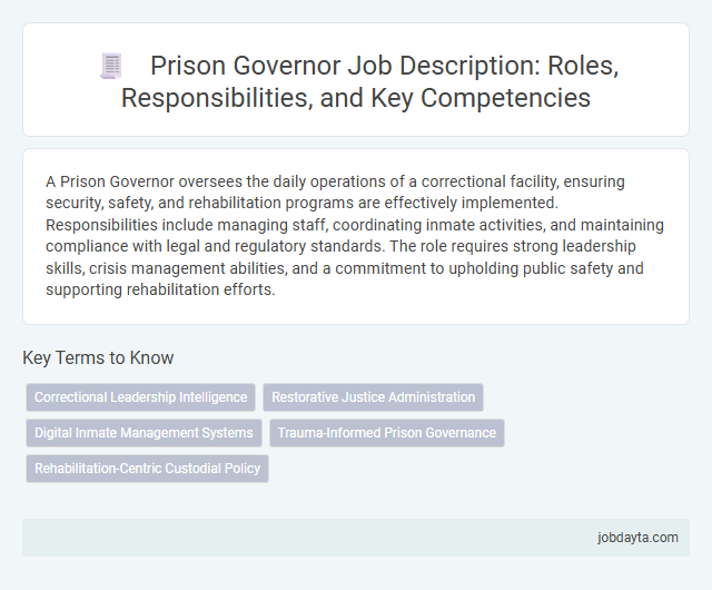 Prison Governor Job Description: Roles, Responsibilities, and Key Competencies