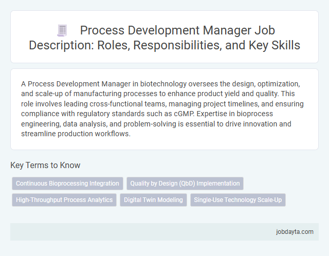 Process Development Manager Job Description: Roles, Responsibilities, and Key Skills