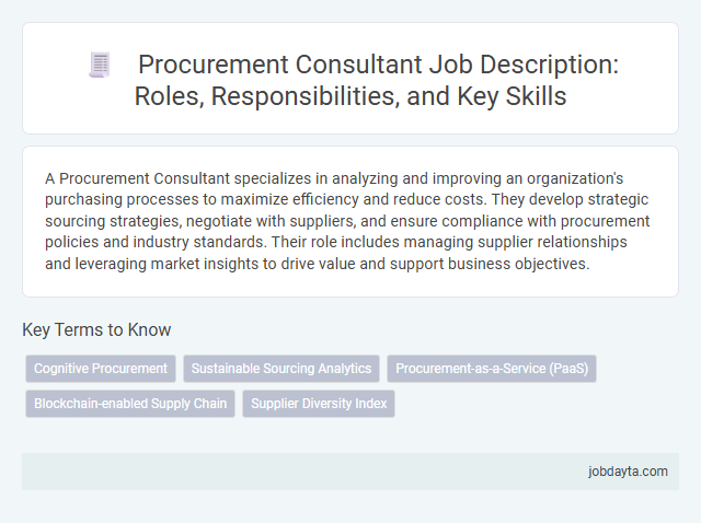 Procurement Consultant Job Description: Roles, Responsibilities, and Key Skills