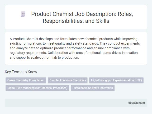 Product Chemist Job Description: Roles, Responsibilities, and Skills
