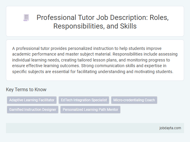 Professional Tutor Job Description: Roles, Responsibilities, and Skills
