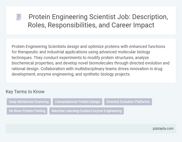 Protein Engineering Scientist Job: Description, Roles, Responsibilities, and Career Impact