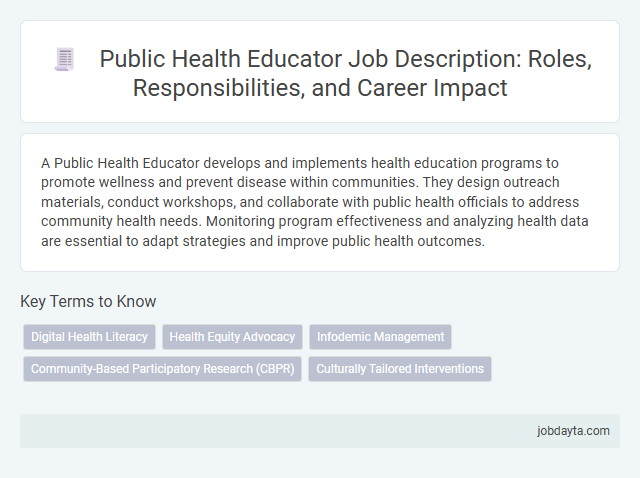 Public Health Educator Job Description: Roles, Responsibilities, and Career Impact