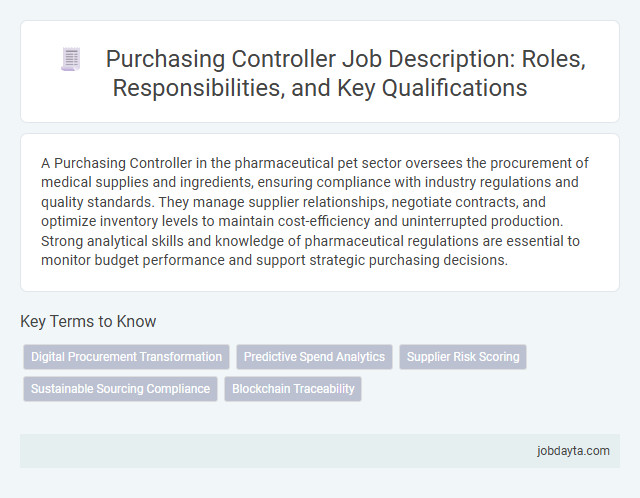 Purchasing Controller Job Description: Roles, Responsibilities, and Key Qualifications