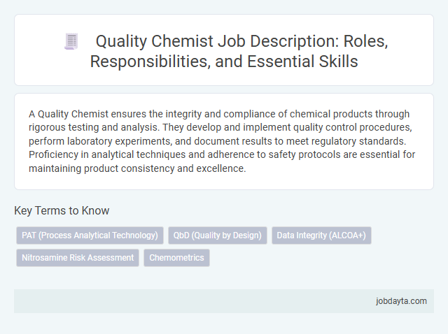 Quality Chemist Job Description: Roles, Responsibilities, and Essential Skills