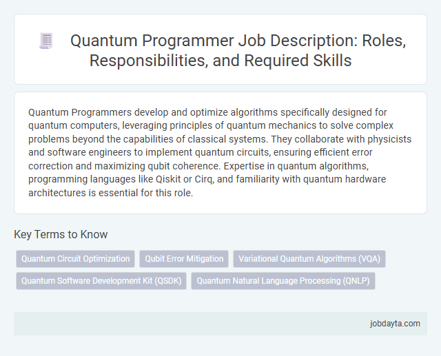 Quantum Programmer Job Description: Roles, Responsibilities, and Required Skills