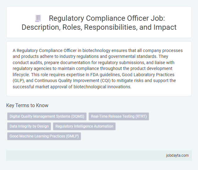 Regulatory Compliance Officer Job: Description, Roles, Responsibilities, and Impact
