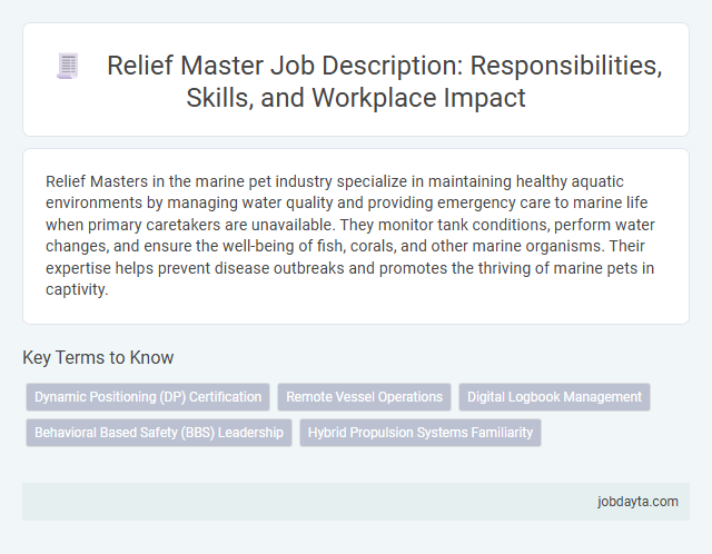 Relief Master Job Description: Responsibilities, Skills, and Workplace Impact
