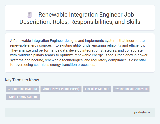 Renewable Integration Engineer Job Description: Roles, Responsibilities, and Skills